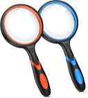 2pcs Upgrade 10x Magnifying Glass  Large Handheld Magnifier Magnafying  Glasses