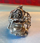 Witch With Cauldron And Cat 925 Ring Size 6  Witchcraft Wicca  By Jkl  215