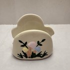 Ceramic Mushroom Napkin Holder Vintage Arnel s Pottery  Holder Retro Purple Blue