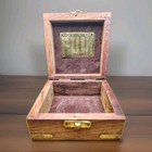 Stanley London Wooden Compass Box With Brass Trim And Inlay With Warm Patina 