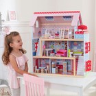 Wooden Dollhouse Doll House Cottage Kids 16-piece Furniture Set Girls Play Toys 