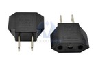 New Euro Eu To Us Usa Power Plug Converter Adapter With Two Holes Abs Black 1 Pc