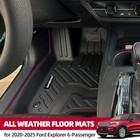 Naibeve Floor Mats For 2020-2025 2026 Ford Explorer 6-passenger- All Weather For