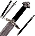 Hand Forged Damascus Steel Viking Sword Sharp Battle Ready Medieval Sword Scabrd