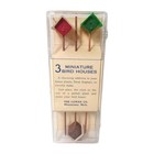 Miniature Bird Houses Stake Wooden Birdhouse Plant Garden Decor 4 Packs Of 3 New