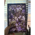 Vintage Global Views Amethyst Jewelry Box Purple Trinket Box 11 x7 x2 5   read