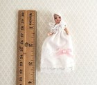 Dollhouse Baby Doll In Long White Gown Porcelain 1 12 Scale Miniature