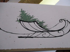 Vtg Hallmark Art Deco Santa Sleigh W tree Christmas Card Gold Envelope Unused