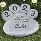 Personalized Paw Print Dog Cat Pet Memorial Grave Marker Garden Stepping Stone