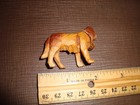 Vintage Hand Carved Wood Saint Bernard Dog Figurine Keg Barrel Highly Detailed
