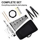 32 Notes Glockenspiel Xylophone Percussion Kit With 8  Drum Practice Pad  Adj   