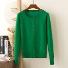 New Woman Single Breasted Sweater Tops Knitted Long Sleeve O-neck Loose Cardigan