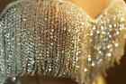 Women Crystals Tassels Mesh Short Dress Stage Wear Dancer Singer Costume