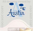 Monogram With Graphic Personalized Name Vinyl Wall Decal Sticker Boys Nursery