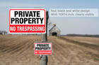 Large No Trespassing Signs Private Property Metal 10x14 Inch Rust Free Aluminum 