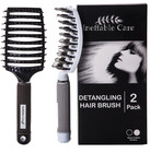 Boar Bristle Hair Brush Set For All Hair Types - Detangling   Styling Kit