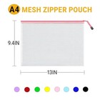 24 Pack A4 Mesh Zipper Pouch Bags waterproof   Durable For Organizing 8 Colors