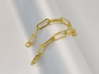 Paperclip Bracelet 14k Solid Gold 8 Inch Chain Link Stacking Bracelet 10mm