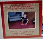 Vintage Red Border Slide Kodak 1950s Kodachrome Boy Playing With Truck