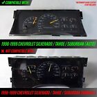 Blue Glow Gauge Black Overlay For 96-99 Chevy Ck Truck Suburban Tahoe Cluster