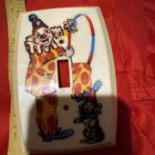 Vtg Light Switch Plate Clown Deco Room American Hardware Co 1972 White  clown