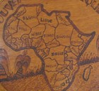 Vintage Circular 13  Souvenir D afrique Africa Souvenir Brown Wood Wicker Tray 
