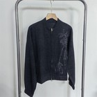 Brunello Cucinelli Womens Embroidered Sequins Silk Wool Stand-up Collar Sweater