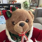 Dan Dee Snowflake Teddy Bear Christmas Plush Brown Girl Red Dress Bow 2006 S1