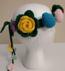 Soft  Handmade  Crochet Easter Egg Crown With Roses 
