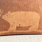 Handmade Vtg Birch Bark Basket Etched Bear Trees Folk Art Rustic Container 4 