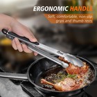 Hotec Stainless Steel Kitchen Tongs  Locking Metal 9 12 Inch  2pack  Silver