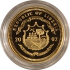 2002 Liberia  50 Gold 1 10 Oz Of 14kt Gold Dwight Eisenhower Gem Proof With Coa 