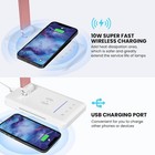 Dimmable Led Desk Lamp Fast Wireless Charger Usb Port 10 Brightness 5color Modes