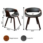 Set Of 2 Elegant Wide Bentwood Black Dining Chairs For Home Office