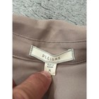 Pleione Womens Long Sleeve Tunic Blouse Taupe Mauve Split Neck Size M 58893rk