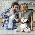 Bamboo Mug Holder  6 Hooks Coffee Holders Tree  Decorative Large  Natural 