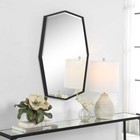 Contemporary Facet 35  Black Iron Wall Mirror Uttermost