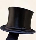 Rare Extra Large Antique Collapsible Opera Top Hat Silk Collapsible Size 61  Xxl
