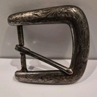 Vtg Silver Tone Engraved Western Style Pin Belt Buckle Replacement Taiwan Roc