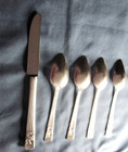 5 Vintage Coronation Silverplate Flatware Community 4 Teaspoons 1 Grille Knife