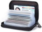 Genuine Leather Credit Card Holder Wallet Rfid Blocking Secure Card Case Id Case