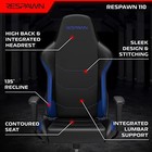  110 Ergonomic Gaming Chair - Racing Style High Back Pc Computer Desk Blue