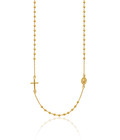 14k Yellow Gold Small Cross Rosary Our Lady Of Grace Miraculous Medal  Virgin