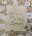 Hallmark 1982 Keepsake Album guest Book  Golden 50th Anniversary padded embossed