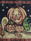 Vintage Halloween Table Runner Tapestry Jack O Lantern Pumpkins Gourds 13    X 70   