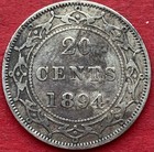 1894 Newfoundland 20 Cents Error Extra Metal On Obverse 1 - Vf - Lot 8806