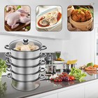 26cm 30cm 5 Tier Stainless Steel Steam Cooker Steamer Food Vegetable Pot Kitchen