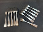 Vintage 1962 18-8 Norstaal Maya 11 Piece Serving Set Knife Fork Set As Is 