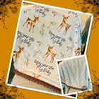 Baby Blanket Crocheted Edging New   Deer   Stroller Blanket   Car Seat Cover