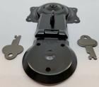 Black Powder Coated Steel Trunk Lock With Keys - Chest Steamer Vintage Box Old 